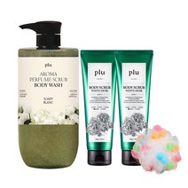 플루 오리지널 바디스크럽 200g 2개 + 아로마 퍼퓸 스크럽 바디워시 1000ml 1개 기획세트 996128, 화이트머스크 200g x2개_소피블랑 1000ml+샤워