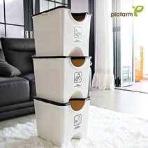 에코 재활용 분리수거함 60리터 3단 4단 대용량, 60L 3단 모던칼라