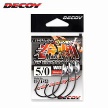 데코이 웜130 마키사스 웨이티드훅 스위밍지그 싱커 옵셋훅 쉐드웜, 4／0-829127