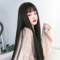 (당일) 긴 생머리 뱅스타일 롱 통가발 3color, 밀크브라운