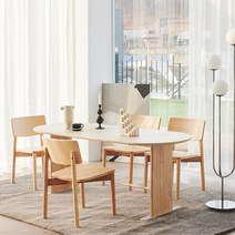 한샘 포레 컴포트 6인 식탁세트 (원목의자4 포함), B형: 베이지, B형: 1800타원(D)