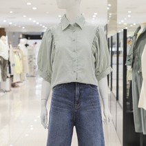 ab.f.z [ab.f.z] 벌룬소매체크반팔블라우스 (KSW2QB35E)