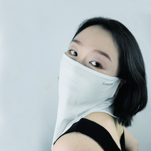 믹스어블 넉넉한 전체 메쉬 자외선차단 얼굴 안면 가리개 페이스커버 워머, 화이트