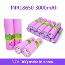 3.6v건전지 18650 고방전 100% Orignal For New INR18650 30Q 높은 방전 배터리 용 3000mAh 리튬 충전지, 10pcs