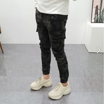 구스마켓 남성용 카모 카고 반밴딩 조거 팬츠 (S~3XL 4Color)