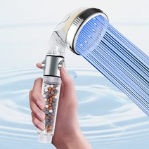 LED 음이온 샤워기 헤드 녹물 필터 온도감지 수압상승, 01. 필터볼 LDE 헤드 (온도감지)