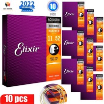 246810 세트 Elixir 11027 기타 문자열 Nanoweb 코팅 8020 방청 인청동 어쿠스틱 기타 현, 02 11027-011-052_01 2 Sets
