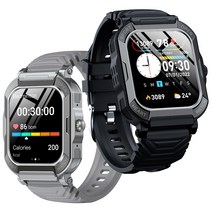 (KC 인증) 와피크 통화가능 아웃도어 스포츠시계 X10S 1.91인치 대화면 스마트워치 GPS 심박수 건강 운동시계 한글판 아이폰 안드로이드폰 호환, 실버