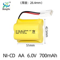 도매 니켈 카드뮴 6V 700mAh 배터리 팩 등산 자동차 원격 제어 장난감 AA5 충전식 배터리, EL 플러그 (2 + 3 배열)