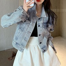 여성 숏 청자켓 크롭 데님 자켓 점퍼 간절기