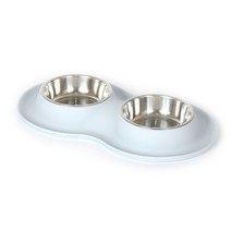 실리콘 클린 더블보울 파우더블루애견 식기, 1