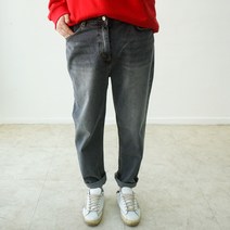 일자핏 진청 중청 그레이 워싱 (29~38) 밴딩청바지 롤업