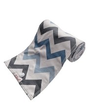 Lilind® 재사용 가능한 화장실 롤 10피스 제로 폐기물 패밀리 천 세탁 종이 없는 타월 유기농 친환경 블루 지그재그 USA 미국, Blue