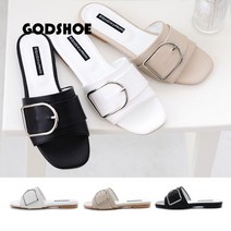 갓슈 GODSHOE (국내산) 브래스 빅버클 블로퍼 구두슬리퍼 플랫슈즈 여성구두