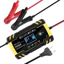 FOXSUR 자동차 배터리 충전기 펄스 수리 LCD 고속 전력 습식 건조 납산 디지털 디스플레이 12 V 8A 터, 01 12V 8A 24V 4A EU, 01 12V 8A 24V 4A EU
