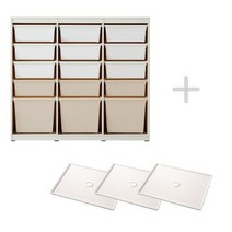 [4월 포토상품평 이벤트] 한샘 샘키즈 수납장 1305 뉴트럴베이지 + 뚜껑3개, (몸통)크림화이트 (박스)하프베이지+뚜껑3p(B)