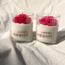 카네이션 캔들 초 향초 선물 조화, 레드 사랑합니다-릴리오브벨리아이비
