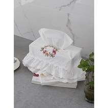딸아이방 레이스자수 티슈케이스 인테리어 느낌있는선물 휴지커버 모던주방, 달소녀