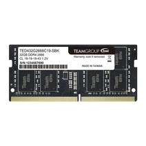 팀그룹 엘리트 DDR4 8GB 싱글 2666MHz PC421300 CL19 언버퍼드 비 ECC 1.2V SODIMM 260핀 노트북 PC 컴퓨터 메모리 모듈 램 업그레이드 TED4, 2666MHz_32GB Kit (2x16GB)