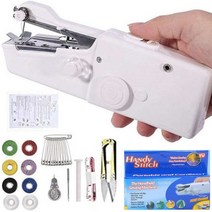 휴대용 핸드헬드 전기 재봉틀 빠른 핸디 바느질 무선 의류 직물 가정용 재봉, 하얀, 07 White 18pcs Set