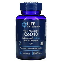 라이프익스텐션 코엔자임Q10 임신준비코큐텐 50mg d-리모넨함유 식물성 미토콘드리아 60젤 소프트젤, 상품상세참조, 1p