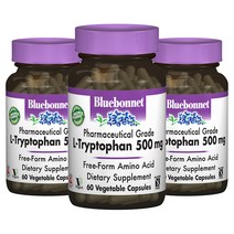 블루보넷 L-트립토판 500mg 베지터블 캡슐 비건 글루텐 프리, 60개입, 3개