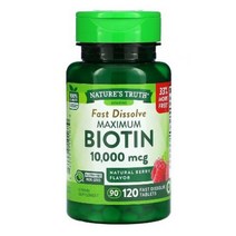 네이처스 트루 비오틴 Biotin 10000 mcg 120 태블릿 Mannitol crospovidone dextrose stearic acid 스테아르산