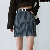 H스타일 (SK)스트라이프데님미니스커트