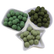 코너비드 그레이 블루 커피 블러쉬 오트밀 실리콘 비즈 15mm 아기 씹을 수 있는 DIY 라운드 루즈 볼 팔찌 20 개, [01] 15mm, [22] Mix Colors 4