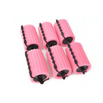 이너퀸 스펀지 구르프 롤링 헤어롤 세트, 6개입, 핑크