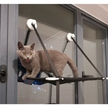 제이피 고양이창문해먹 뚱냥이 윈도우 켓타워 해먹 1단 2단, 블랙