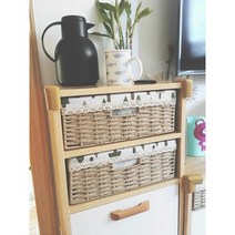 라탄 바구니 수납 덮개형 다이소 이케아 묵상자 요낙셀 선반밑바스켓 보관함 책상서랍 화초 49, 화이트 커스텀 샷, 1개