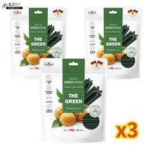 더그린 강아지 덴탈케어 입냄새제거 양치껌 그린 믹스 스틱껌, 3팩, 그린스틱 36P (288g)