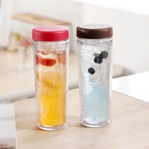 욜케이유 주문제작 보틀 텀블러 투명 사무실 회사원 커피 용기 보냉컵 500ml, 블랙