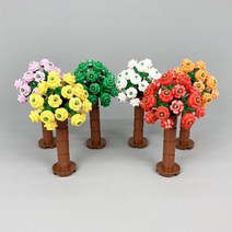 요고요 레고 호환 블록 미니모델 소품 커스텀 악세서리 가구 나무 정원 주방 놀이공원 피규어 디오라마, 02. 6색 관목 세트