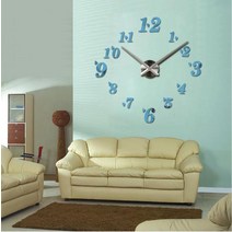 노먼벽시계 엔틱벽시계최고 패션 3d 벽시계 reloj 드 pared 석영 간략한 diy 거실 대형 장식 horloge mural, 07 Sky BLue_01 27 inch