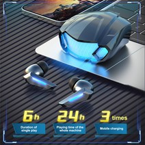 브랜드없음 LED 디지털 디스플레이 무선 블루투스 5.2 이어폰베이스 사운드 이어 소음 취소 스포츠 자동차 디자인 스테레오 이어 버드 iOS 안드로이드, 검은 색