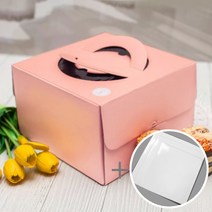 중앙패키지 핑크파스텔원형 케익상자 2호 받침포함세트 케이크상자, 10개