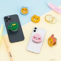 위드모바일 카카오프렌즈 스마트 그립톡 시즌2 슬림, 리본라이언, 1개