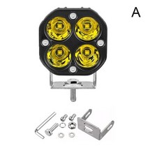 차량 조명 써치라이트 바라이트 3 인치 Led 작업 표시 줄 12V 24V 자동차 노란색 안개 램프 4x4 오프로드 바이크 오토바이 트랙터 운전 흰색 사각형 스포트 라이트, [01] One-size yellow