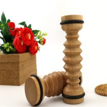 [유제이컴퍼니] 발바닥 종아리 풋롤러 마사지 안마기 지압 유제이컴퍼니, ba202-1(+주머니) 원목마사지기 14cm, 1개