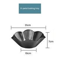 에그타르트 틀 68 꽃잎 모양 탄소강 베이킹 그릇 들러붙지 않는 플루트 팬 샐러드 에그 타트 금형 꽃 Brioche 드롭 쉬핑, [02] 8 petal baking tray