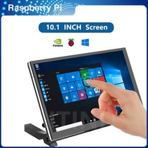 포터블모니터 서브모니터 itinit k9 10.1 인치 라즈베리 파이 4 모델 b 터치 스크린 ips 용량 성 lcd 1024x600 디스플레이 스피커 홀더 모니터, 없음