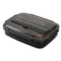 Dimsom 직장인피크닉도시락 도시락통 스텐도시락통추천, 검은색