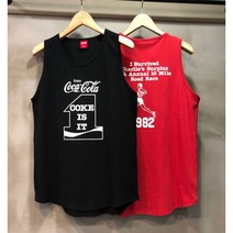 레어코드 COKE 코카콜라 나염 남녀공용 워싱 슬라브 민소매 나시티
