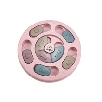댕하냥 강아지 고양이 지능개발 노즈워크 장난감 놀이기구 먹이퍼즐, 원형, 핑크
