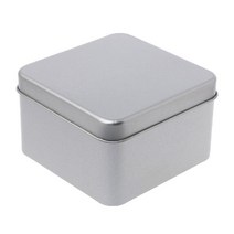 9x9cm 소형 금속 주석은 실버 스토리지 상자를위한 케이스 주최자 돈 동전 사탕, 단일옵션, 보여진 바와 같이, 1개
