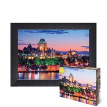 퍼즐피플 실사풍경 외국도시 랜드마크 1000피스 직소퍼즐, 붉게 물든 퀘벡의 일몰 1000피스 액자포함(우드블랙), 퍼즐유액 포함, 1000p