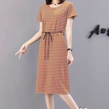 이노뱅크 캐주얼 스트라이프 반팔 원피스 GM0047A