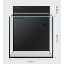 해수 어항 세트 큐브 30 50 60 내부 배면 섬프 LED 니모 구피 열대어, HB350 - 표준 + 베젤